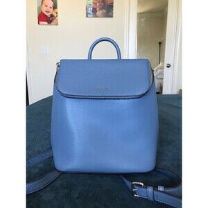 DKNY Bryant Leather Top Zip Backpack blue